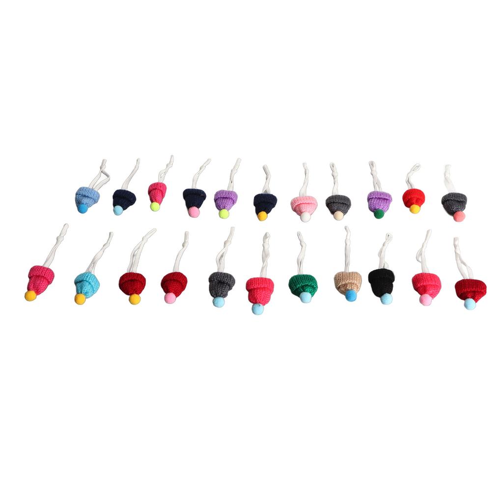 22Pcs Mini Knitting Hats Christmas Mini Knitting Doll Hats Mini Wool Hat for Christmas Ornaments DIY Art and Craft