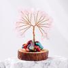 Copper Wire Crystal Wishing Tree Positive Energy Fortune Tree Figurine Mini Crystal Trees  Desk