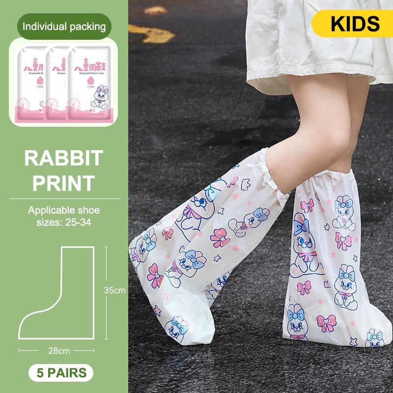 Disposable Plastic Shoe Covers Rain Thickened Long Footwear Boot Covers Shoes and Reusable Waterproof Rain Shoes Cover