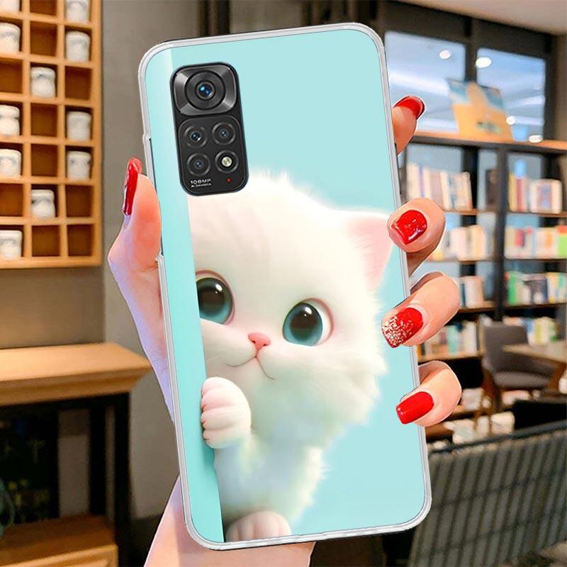 

Чехол для телефона с рисунком милого котенка, мультяшный, для Xiaomi Redmi Note 15 14 13 12 11 10 Pro Plus 14S 12S 11S 11T 11E 10S, мягкий, Fundas Sh Redmi Note 12 4G