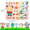 6 Pictures/package Small Animal Puzzle Stickers for Children's Early Education Enlightenment Quiet Stickers for Babies