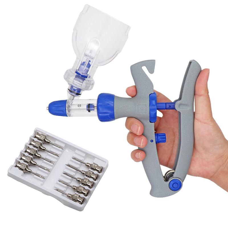 1/2/5ml Automatic Veterinary Continuous Syringe Adjustable with Bottle Animal Injection Vaccine for Livestock Pig Cattle Sheep