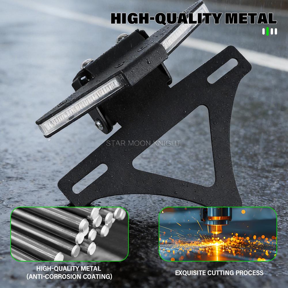 Foldable License Plate Holder For Kawasaki ZX-4R ZX-4RR 2023-2025 ZX-25R License Plate Frame Whit Turn Signal Moto Accessories