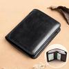 Business Men's Slim Wallet Multi-Functional Classic Design RFID Blocking Compact Card Holder with Coin Pocket