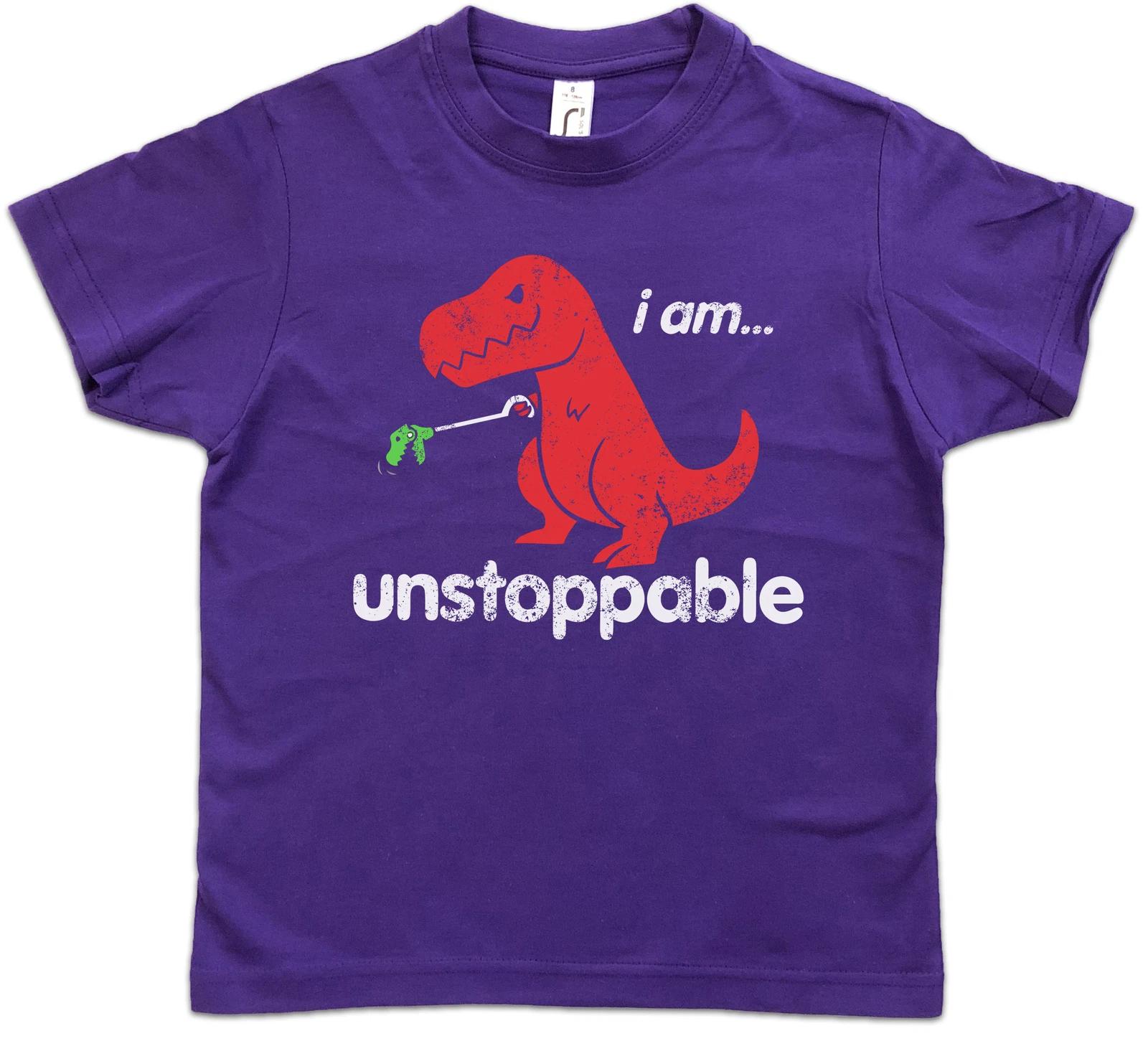 

I AM UNSTOPPABLE Kids Boys T-Shirt Tyrannosaurus Rex T-Rex Fun Nerd Joke Nerd 100
