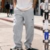 Men S Hip Hop High Street Twill Wide Leg Straight Sweatpants
