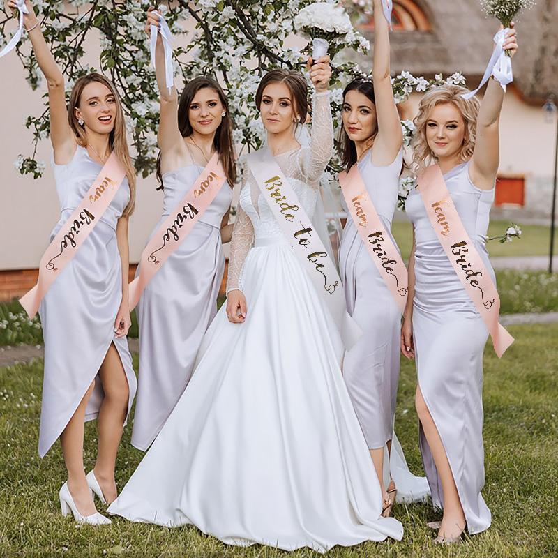 Wedding Decoration Bride To Be Satin Sash Bachelorette Party Girl Hen Night Decoration Bridal Shower Supplies Gift