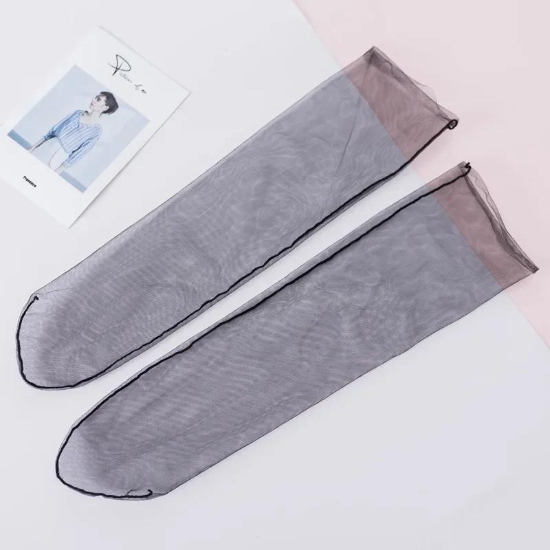 

Летние тонкие сетчатые носки женские ультратонкие прозрачные нейлоновые свободные длинные носки повседневные однотонные дышащие носки средней длины EUR 35-39