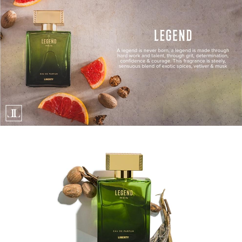 Liberty Luxury Legend parfyme for menn (100 ml/3,4 Oz), Parfyme (EDP), Laget i Frankrike, langvarig lukt, orientalske og treaktige toner.