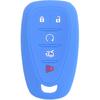 2Pcs Rubber Silicone Key Fob Cover Case Skin Remote Shell Holder Compatible with Chevrolet Chevy Camaro Cruze Malibu Traverse Blazer Trailblazer