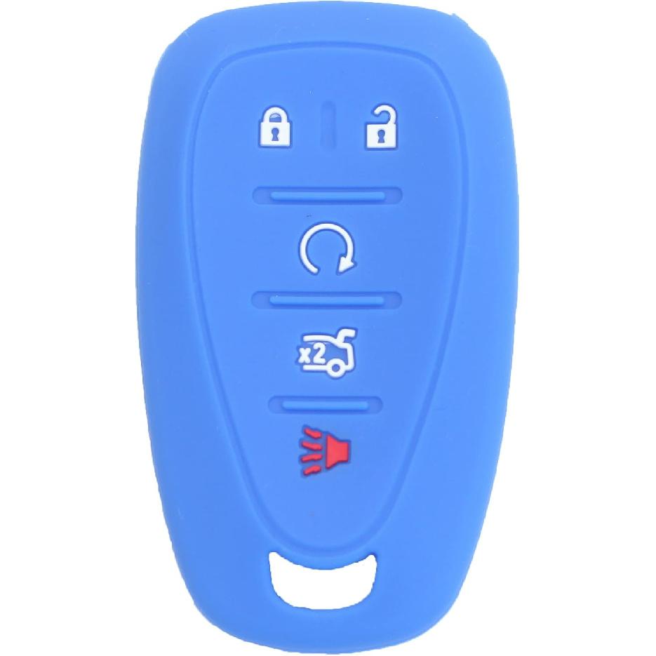 2Pcs Rubber Silicone Key Fob Cover Case Skin Remote Shell Holder Compatible with Chevrolet Chevy Camaro Cruze Malibu Traverse Blazer Trailblazer