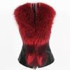 Plus Size Faux Fur Vest with Faux Fox Fur Collar - European and American Style