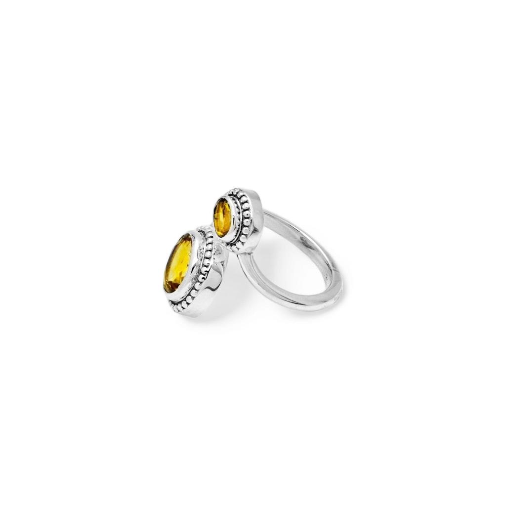 Natural Citrine Ring: 925 Sterling Silver Open Design