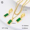 Stainless Steel Gold Flower Set Women 4pcs Necklace Earrings Bracelet Ring Cubic Zirconia Luxury Wedding Party Anniversary Gift