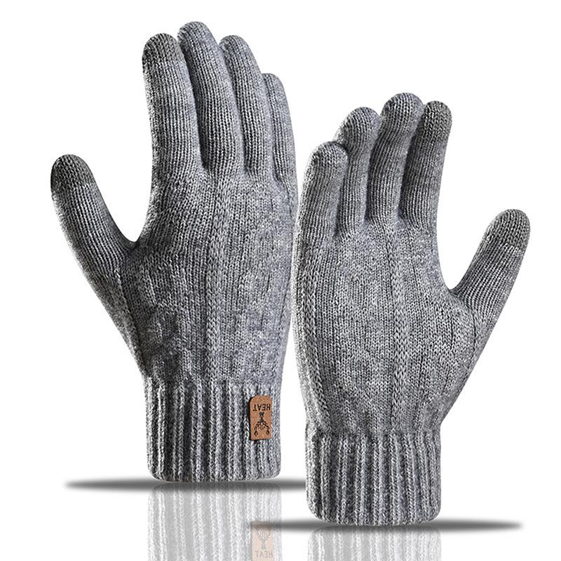 1Pair Warm Gloves Autumn Winter Gloves For Men Cold-Proof Warm Gloves Cycling Full Finger Touch Screen Gloves Gifts