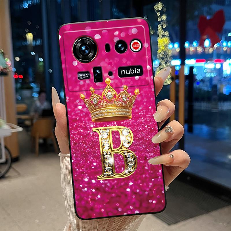 

Case For ZTE Nubia Z80 Ultra 5G Soft Unique Design Lucky A-Z Letter Crown Black Case For ZTE Nubia Z80 Ultra 5G Shockproof Cover Nubia Z80 Ultra 5G