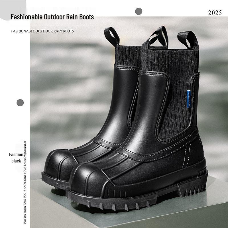Damen Gummiregenstiefel knöchelhoch, rutschfest 39 schwarz