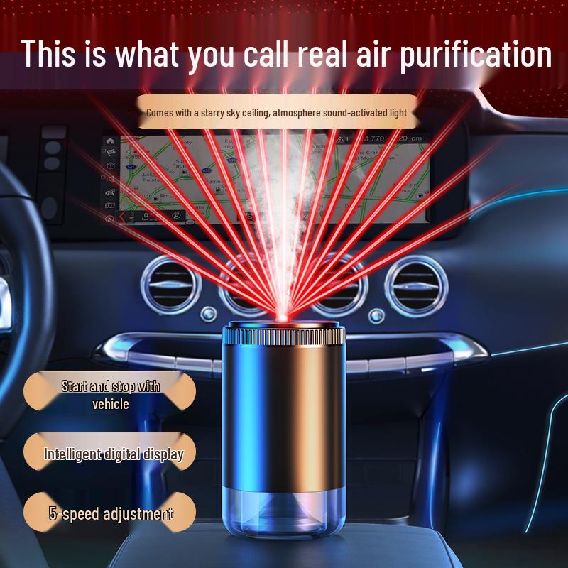 Starry Sky Sound-Activated Car Air Freshener & Purifier with Automatic Spray and Charging Light