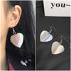 Laser Sequin Heart Earrings for Women Korean Fashion Sequin Cute Love Drop Earrings Girls Statement Zircon Boucle D'oreille