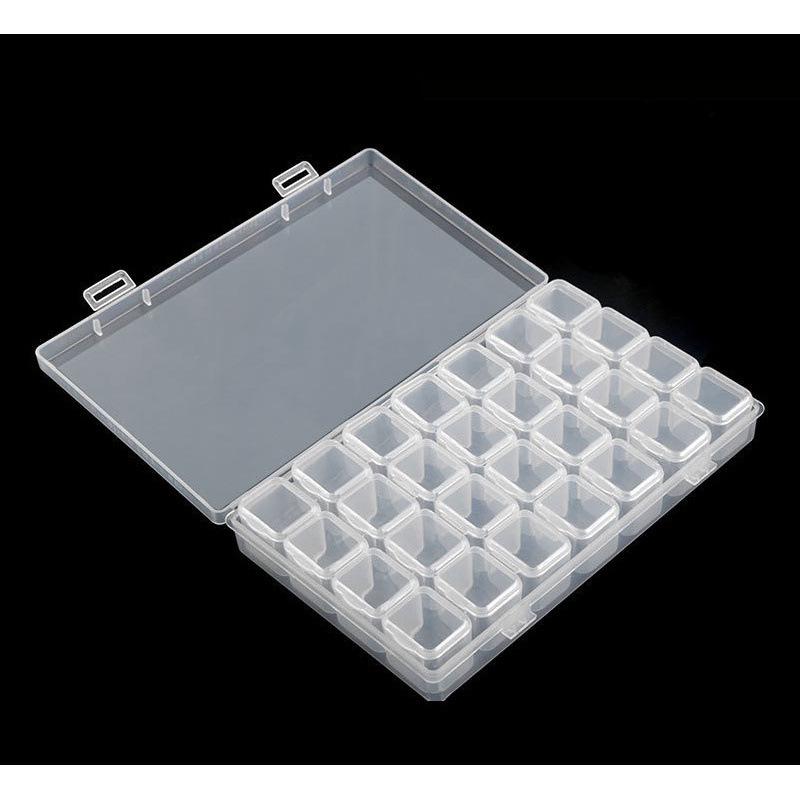 Transparent Nail Art Storage Box with 56 Compartments - No Diamond Leakage, Perfect for Small Accessories and Nail Jewels