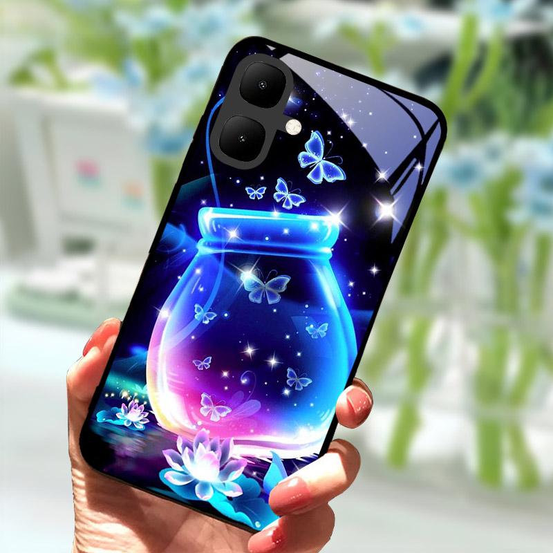 For Infinix Smart 10 Smart10 Case X6725 Tempered Glass Phone Cover For Tecno Pop 10 Pop10 Cases Anti Drop Protective Shell Funda