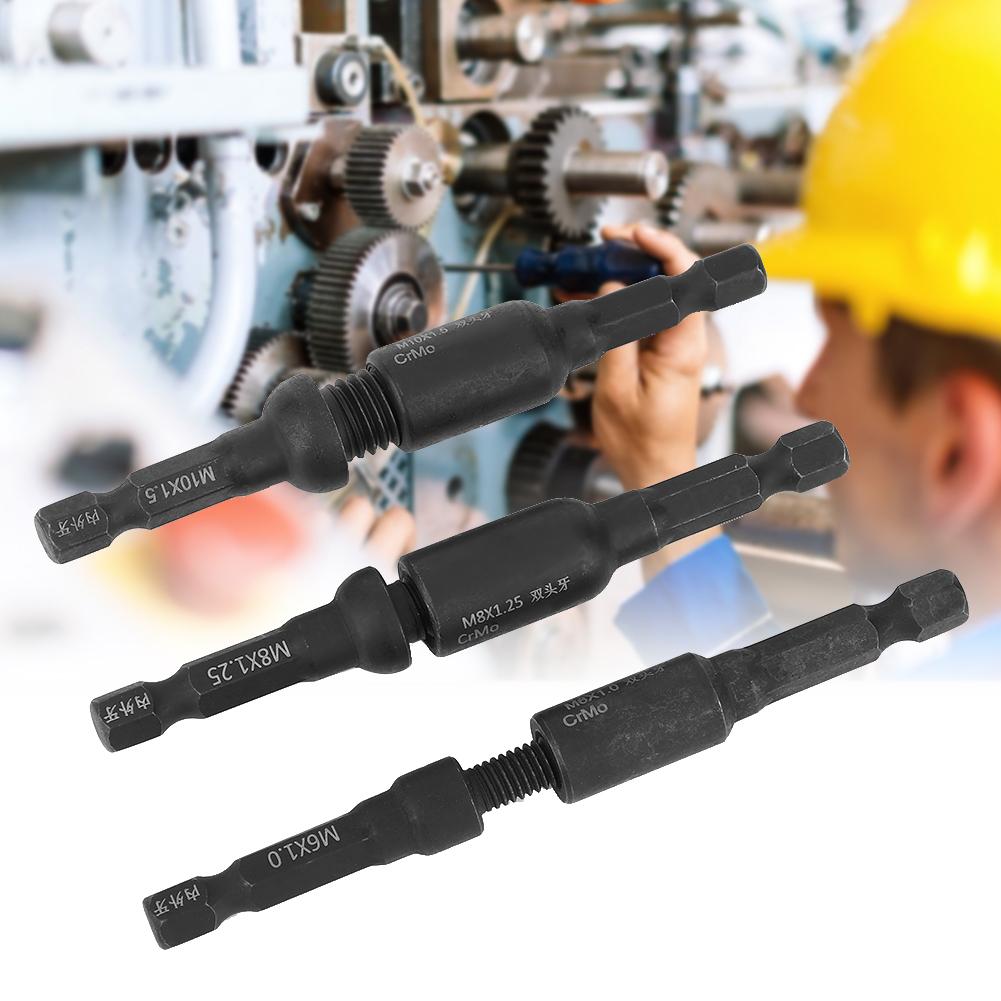 6 SZT. Nasadka do wkrętarki pneumatycznej trzpień 1/4 cala do śrub i nakrętek dwustronnych wewnętrznych i zewnętrznych