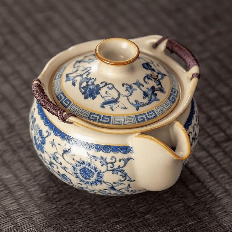 Ru Kiln Floral Tea Set