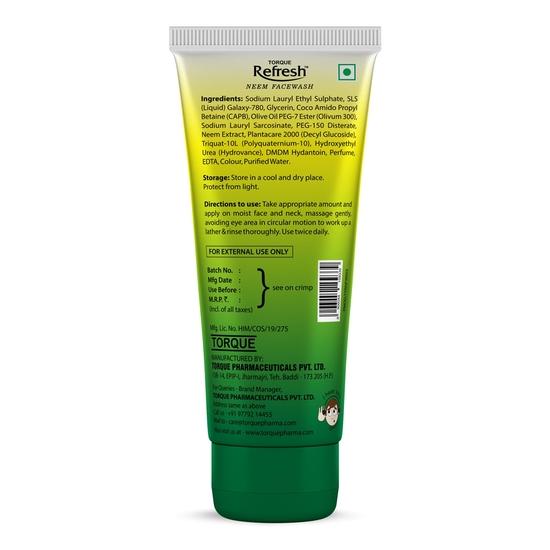 Torque Refresh Neem Face Wash for All Skin Types with Neem Extracts - 50ml (Pack of 2)