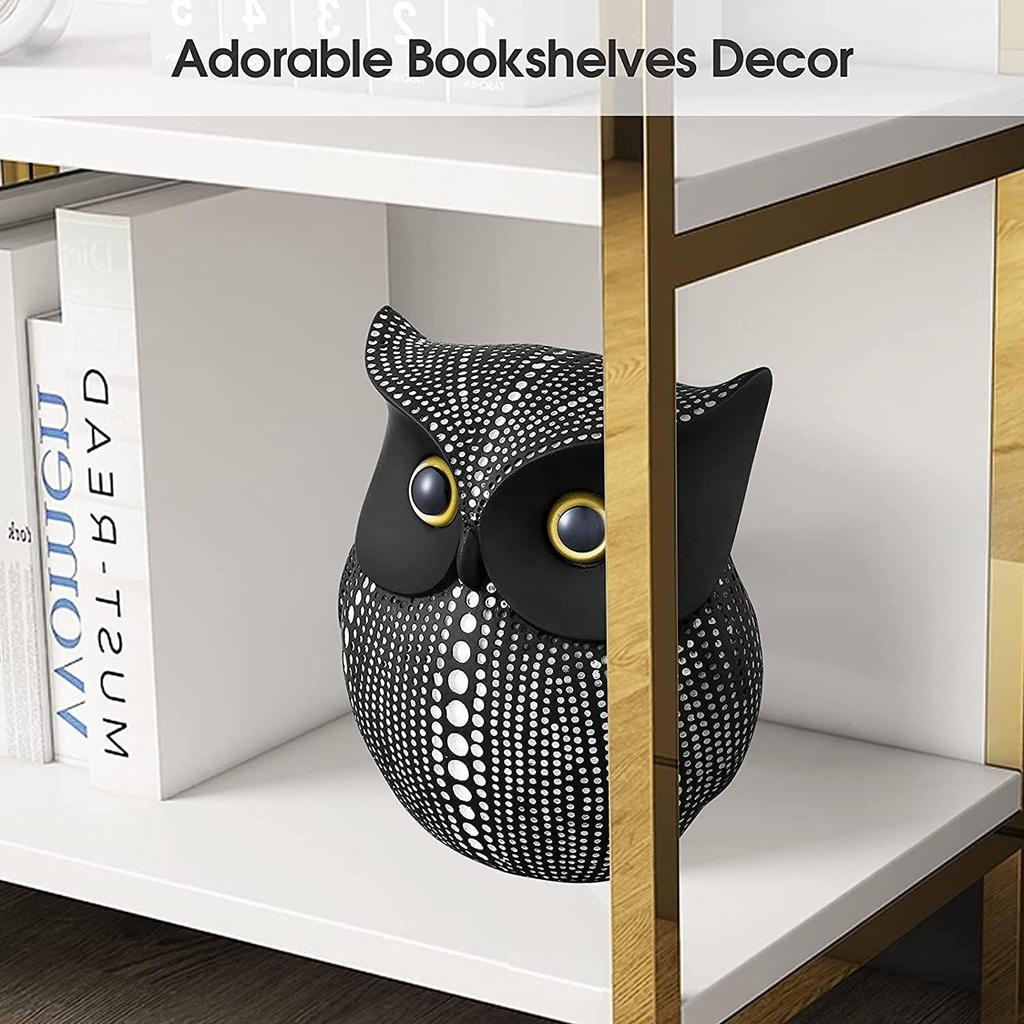 Modern Classy Lucky Owl Resin Art Figure Showpiece -(Pack of 1, Black)