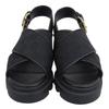 Pristine GUCCI Sandals Cross-strap Platform Black GG Canvas Women 35 749795 Used
