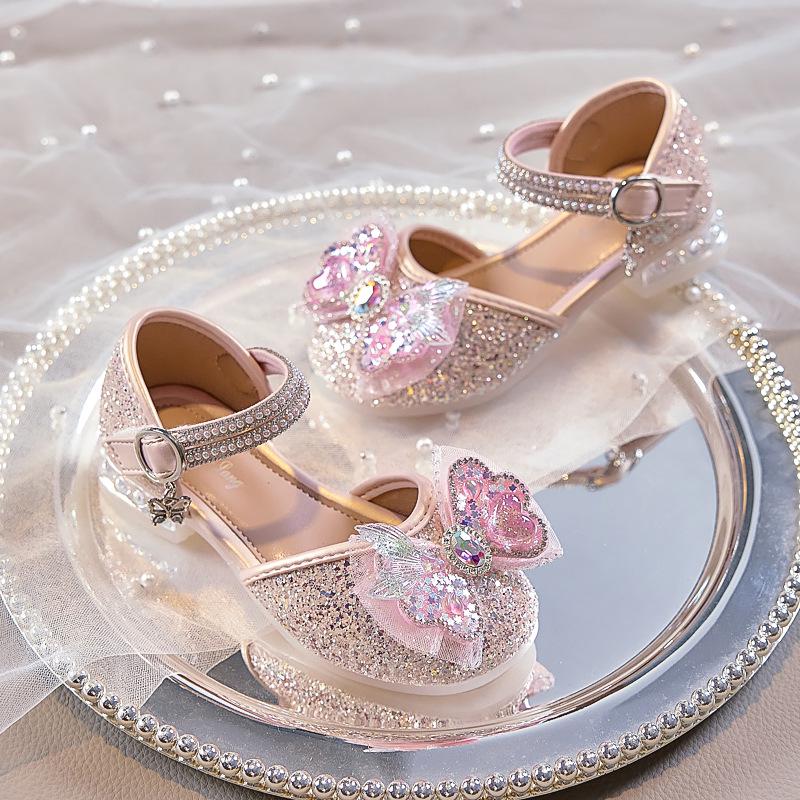 Девочки в корейском стиле, блестящие балетки-русалочка, принцесса - Летняя коллекция 2025 28