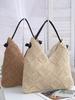 New French Hollow Woven Large Capacity Single Shoulder Straw Bag Vacation Beach Bag Large Triangle Women's Handbag