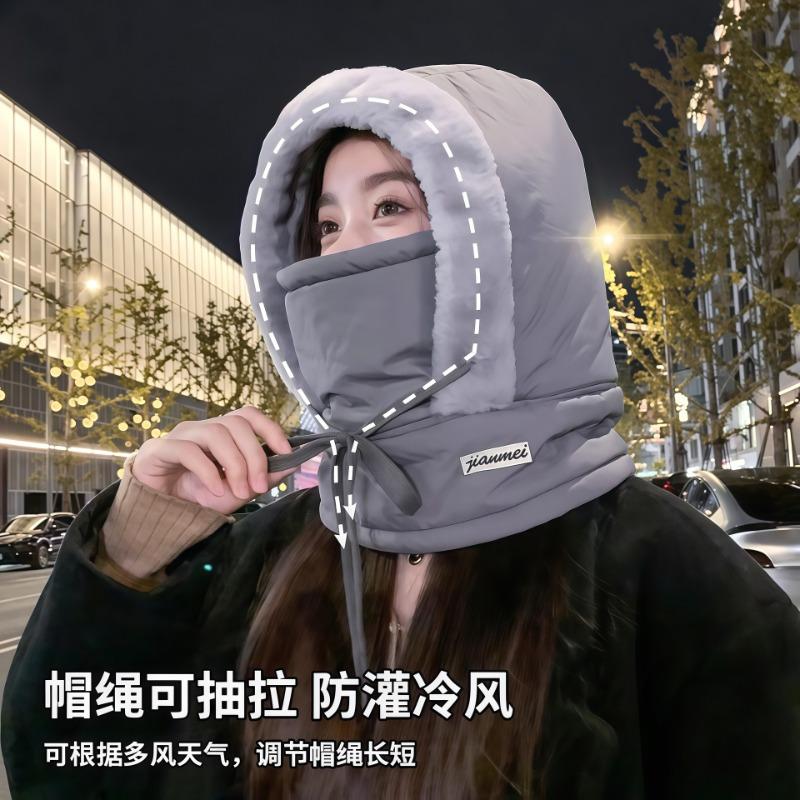 Winter warm sub, ear protectors, velvet, thickened cold-proof mask, scarf integrated cycling windproof cycling hat