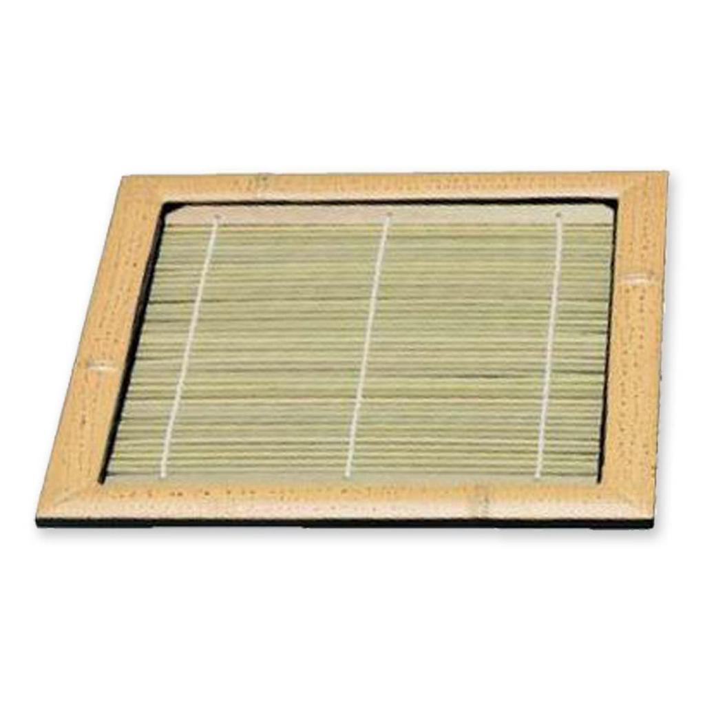 Square Bamboo Plate for Zaru Soba Sesame 20 x 20 x Made in Japan J-Kitchens (Soba Noodles), 6.5-inch (Medium), Bamboo, Shatter-Resistant Resin, 2.5