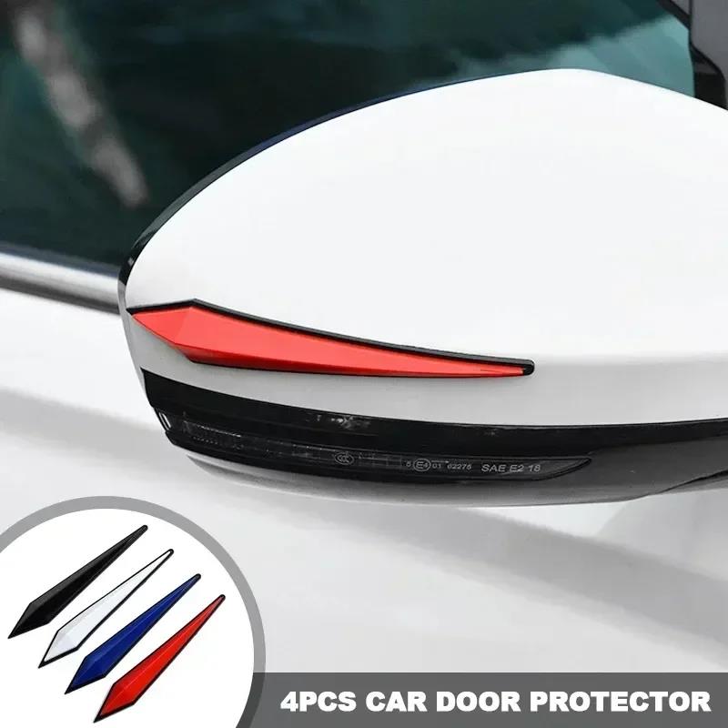 Car 4pcs Antis-scratch Protective Sticker Body Bumper Anti-collision Protection Door Rearview Mirror Edge Guard Rubber Strip Interior Mirrors 6