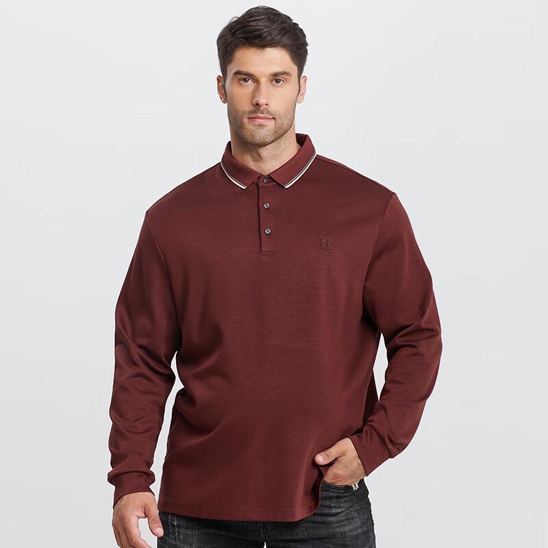Мужская шерстяная смесовая рубашка-поло с длинным рукавом большого размера Dibenze 2XL