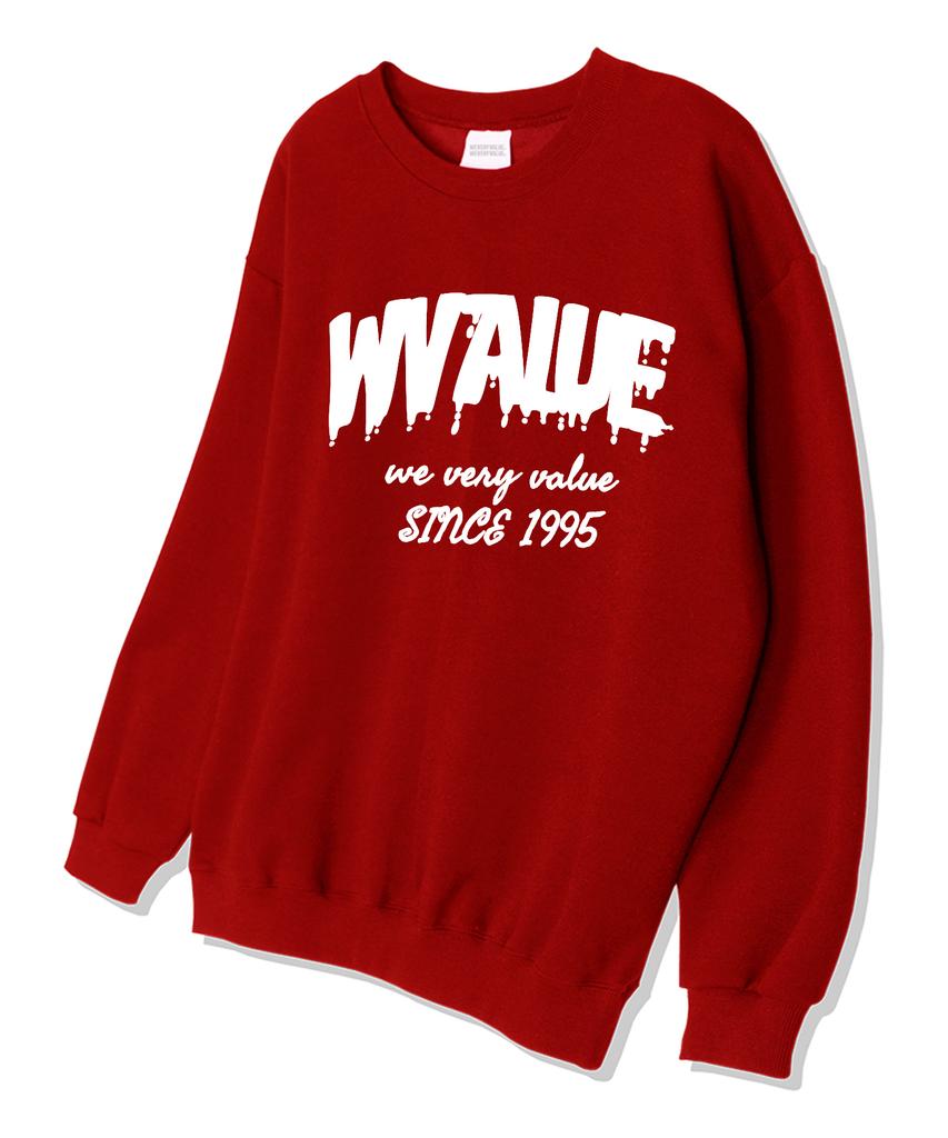 Wibelibellyu W Valueyu Oversized Terry Sweatshirt Red