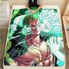 One Piece Roronoa Zoro Flannel Blanket, High Quality Comfortable for All Seasons, Home Decor, Warmth and Comfort