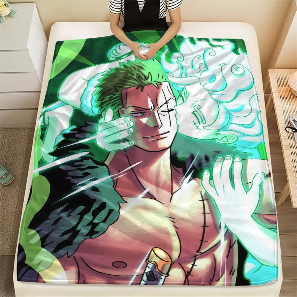 One Piece Roronoa Zoro Flannel Blanket, High Quality Comfortable for All Seasons, Home Decor, Warmth and Comfort