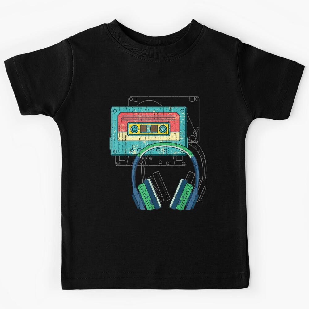 Cassette Music Headphones Retro 80s Music Kids T-Shirt 150