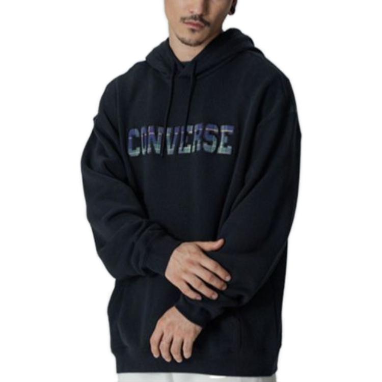 Men's Converse Sweatshirts Men's Black Hooded Moderate Regular