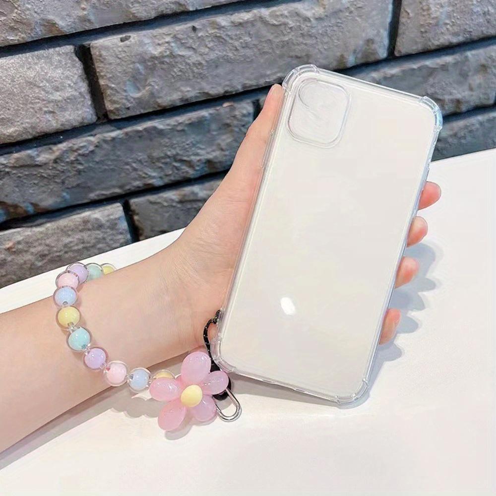 Telefon Přívěsek na řetízek Klíč na zápěstí Krátký přívěsek na zápěstí Barevné makaróny Přívěsek s kulatými korálky Dámský řetízek do ruky Řetízek na mobilní telefon