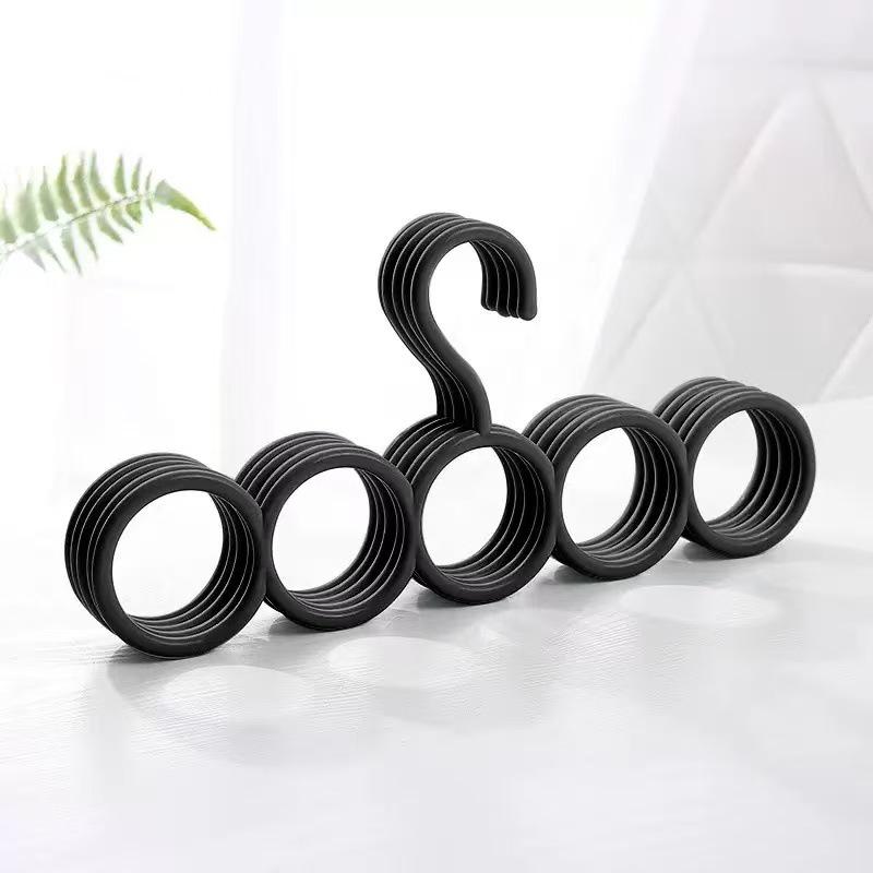 Multi-Functional Tie and Scarf Storage Rack with Hooks for Belts and Stockings