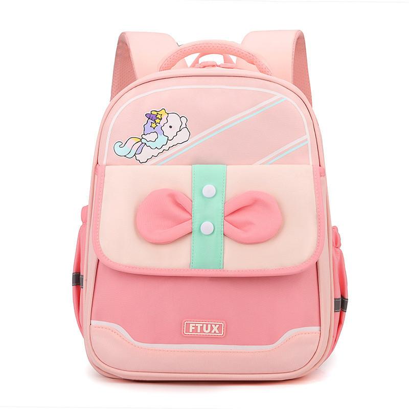 Adorable Cartoon Nylon Backpack For Kids Large Capacity School Bag For Boys And Girls