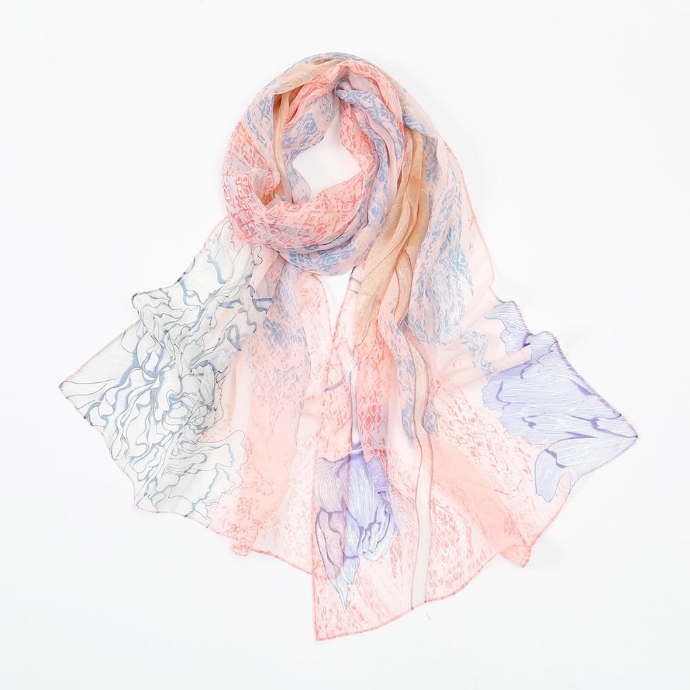 Elegant Design Shawl Wrap Print Pattern Sun Protection Scarf New Chiffon Scarf  Fashion Accessory