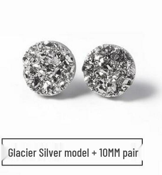 Men's Black Crystal Cluster Earrings - Simple Korean Style with Personality