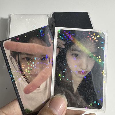 50Pcs/Pack Glittery Star Photo Cards Protective Case Storage Bag Colored Kpop Idol Card Photocard Sleeves