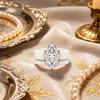 CZ Diamond Engagement Ring with White Silicone Wedding Ring, Low Allergy, Stackable Elastic Rubber Ring, Suitable for Women