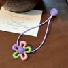 Colored Hollow Flower Elastic with High Elasticity for Long Hair, Double-headed Beads, and A High Ponytail Hair Rope.
