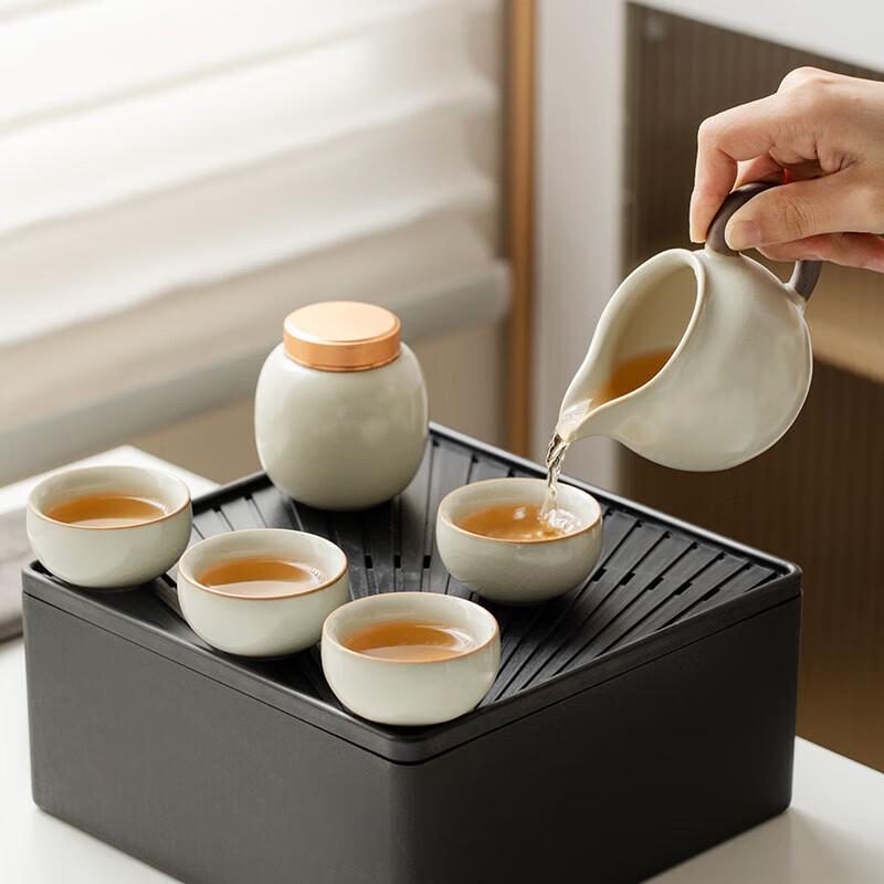 Portable Ru Kiln Travel Tea Set